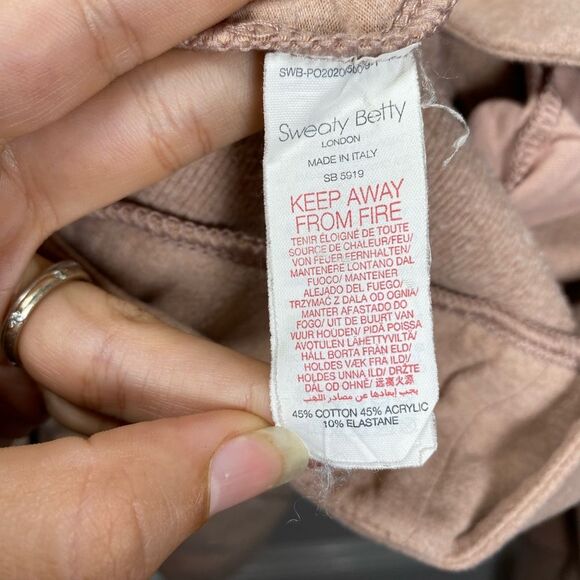 Sweaty Betty | Harmonise Luxe Fleece High Neck Sweatshirt Antique Pink Sz Medium - Picture 14 of 15